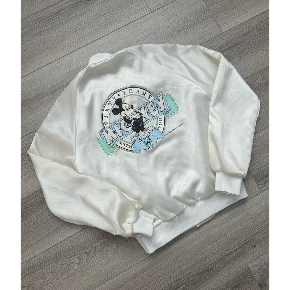 Vintage 80s Walt Disney World Mickey Mouse Varsity Jacket Chalkline Rare - sz M